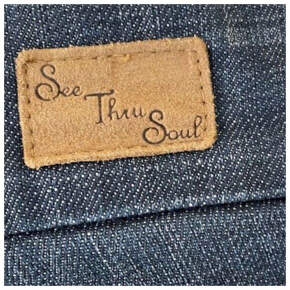 SEE THRU SOUL Cuffed Denim Shorts size 26 - Picture 5 of 9